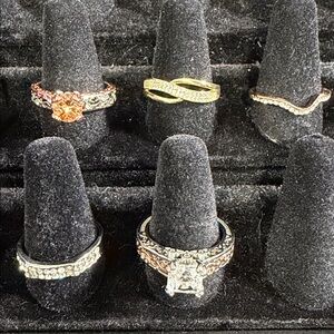 Lot of 5 Elegant Gold and Silver Women's Ring Number 10